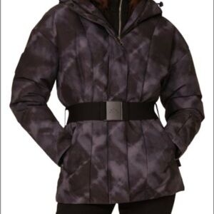 Varley Black and Gray Puffer Jacket with Hood